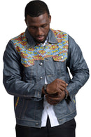 Kobe African Print Mens Denim Jacket - Afrilege
