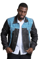 Ndop Men African Print Denim Jackets - Afrilege