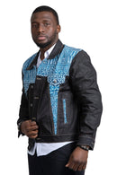 Ndop Men African Print Denim Jackets - Afrilege
