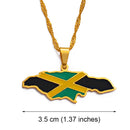 Jamaica Map Flag Pendant Necklace - Afrilege
