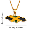 Jamaica Map Flag Pendant Necklace - Afrilege