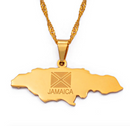 Jamaica Map Pendant Necklace - Afrilege