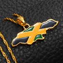 Jamaica Map Flag Pendant Necklace - Afrilege