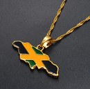 Jamaica Map Flag Pendant Necklace - Afrilege
