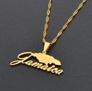 Jamaica Map Pendant Necklace - Afrilege