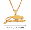 Jamaica Map Pendant Necklace - Afrilege