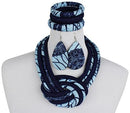 Akin African Print Fabric Ankara Knot Jewelry Set ( Necklace - Bracelets - earrings) - Afrilege