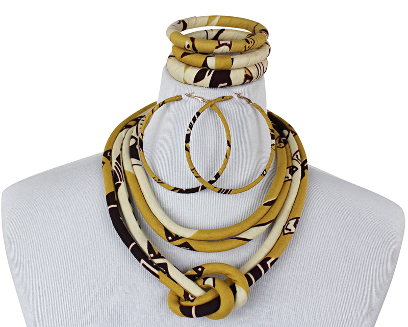 Barka Ankara Knot Jewelry Set ( Necklace - Bracelets - earrings) - Afrilege