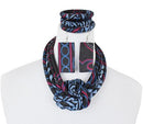Bami African Print Fabric Ankara Knot Jewelry Set ( Necklace - Bracelets - earrings) - Afrilege