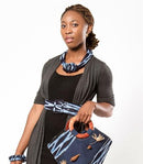 Bandjoun African Print Fabric Ankara Knot Jewelry Set ( Necklace - Bracelets - earrings) - Afrilege