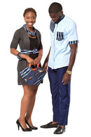 Bandjoun African Print Fabric Ankara Knot Jewelry Set ( Necklace - Bracelets - earrings) - Afrilege