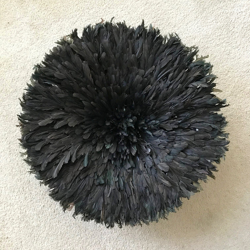 28" Authentic Bamileke Juju hat wall decor - Black / Deep brown - Afrilege