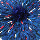 28" Deep Blue trimmed with red and white Authentic Bamileke Juju Hat from Cameroon - Afrilege