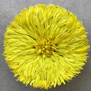 29" Yellow Bamileke Juju Hat from Cameroon - Afrilege