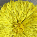29" Yellow Bamileke Juju Hat from Cameroon - Afrilege