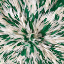 30" Authentic Bamileke Juju Hat from Cameroon - Green / White - Afrilege