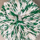 30" Authentic Bamileke Juju Hat from Cameroon - Green / White - Afrilege