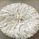 30" Authentic Bamileke Juju hat wall decor - white / ivory - Afrilege