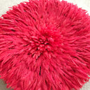 30" Red Authentic Bamileke Juju Hat from Cameroon - Afrilege