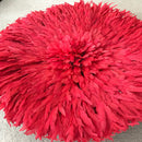 30" Red Authentic Bamileke Juju Hat from Cameroon - Afrilege