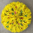 31" Yellow Authentic Bamileke Juju Hat from Cameroon - Afrilege