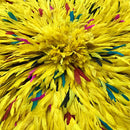 31" Yellow Authentic Bamileke Juju Hat from Cameroon - Afrilege