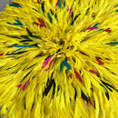 31" Yellow Authentic Bamileke Juju Hat from Cameroon - Afrilege