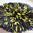32" Black & Yellow Mix Bamileke Juju Hat from Cameroon - Afrilege