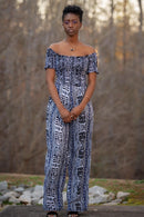 African print Zona Jumpsuit (Black & White) - Afrilege