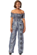 African print Zona Jumpsuit (Black & White) - Afrilege
