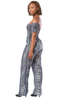 African print Zona Jumpsuit (Black & White) - Afrilege