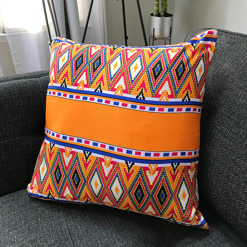 Kente Satin African Print Decorative Pillow Covers - Afrilege