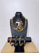 Kente African Print skirt Jewelry Set ( Necklace - Bracelets - earrings) - Afrilege