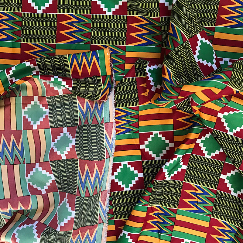 Makena Satin Silk kente African print fabric