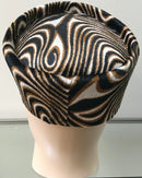 Brown & Silver print African Kufi hat for men - Afrilege