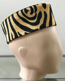 Gold & Brown print African Kufi hat for men - Afrilege