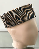 Brown & Silver print African Kufi hat for men - Afrilege
