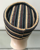 Brown & Black Stripe print velvet hat for men - Afrilege