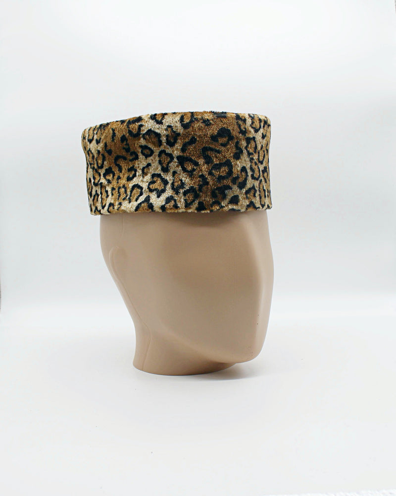 Leopard print velvet hat for men - Afrilege