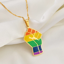 Black Lives Matter Raised Fist Pendant Necklace - Afrilege