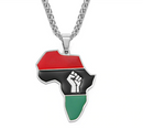 African-American Flag Africa map Pendant necklace - Afrilege