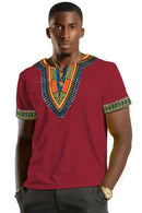 Maroon African Dashiki Men shirt - Afrilege
