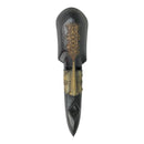 African Ebony Wood Carved Mask with Bronze from Ghana - Afrilege