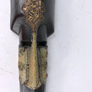 African Ebony Wood Carved Mask with Bronze from Ghana - Afrilege