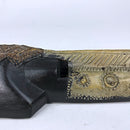 African Ebony Wood Carved Mask with Bronze from Ghana - Afrilege