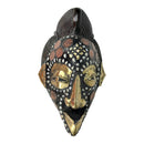 African Wooden Mask With Kobo Coins, Bronze And Cowrie Shells - Afrilege
