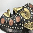 African Wooden Mask With Kobo Coins, Bronze And Cowrie Shells - Afrilege