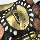 African Wooden Mask With Kobo Coins, Bronze And Cowrie Shells - Afrilege