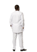 African Men Sunny wear Two Pieces ( shirt + pant) - White / Blue - Afrilege