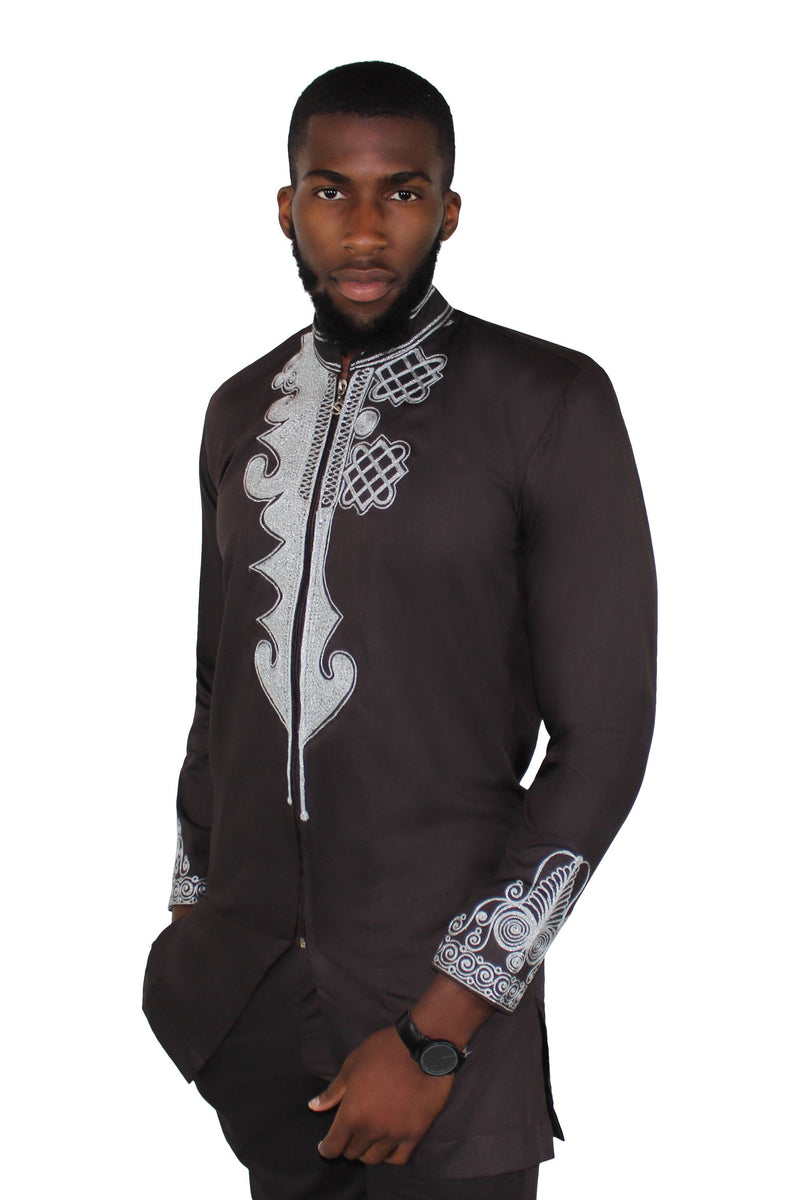African Native Men's Wear Black Panther wakanda designs (shirt and pant) - Afrilege